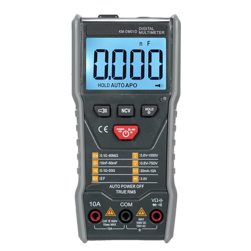 مقياس متعدد رقمي ذكي نطاق تلقائي 6000 عد كاشف جهد NCV تيار متردد وتيار مستمر شاشة LCD بإضاءة خلفية - Image 4