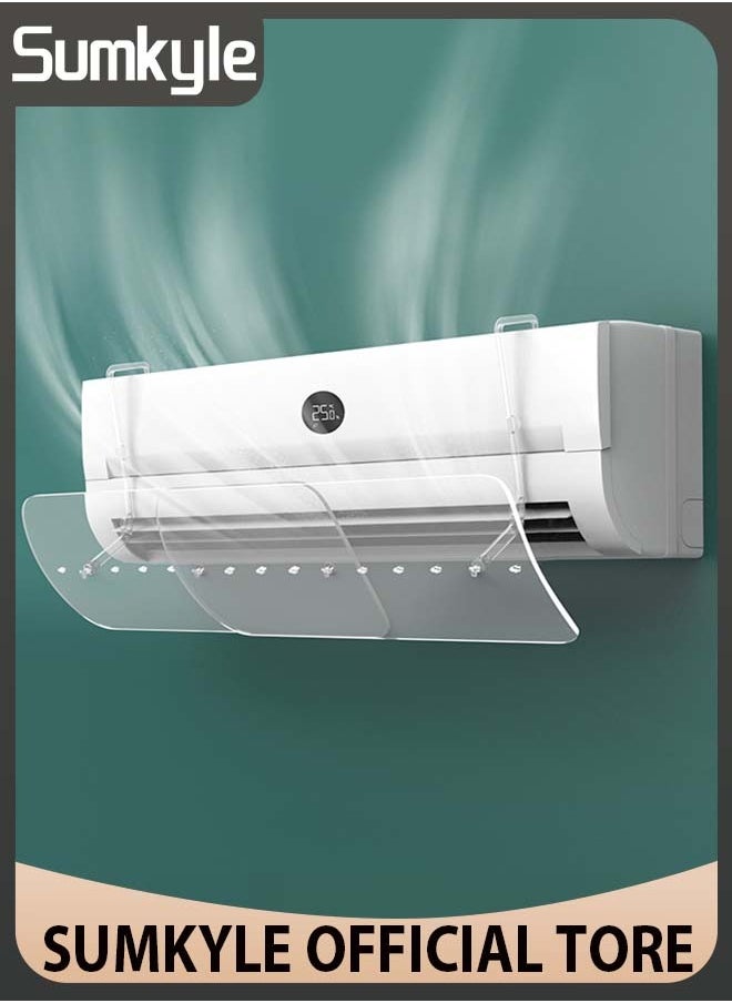 Golivn Split AC air Deflector Air Conditioner Deflector Adjustable Punch-free Anti Direct Blowing Outlet Air Baffle Windshield for Home Split Air Conditioner(transparent)  - Image 1