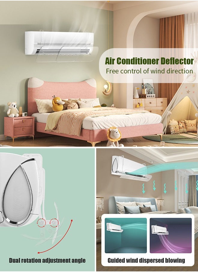 Golivn - Split AC air Deflector Air Conditioner Deflector Adjustable Punch-free Anti Direct Blowing Outlet Air Baffle Windshield for Home Split Air Conditioner(transparent) - Image 1