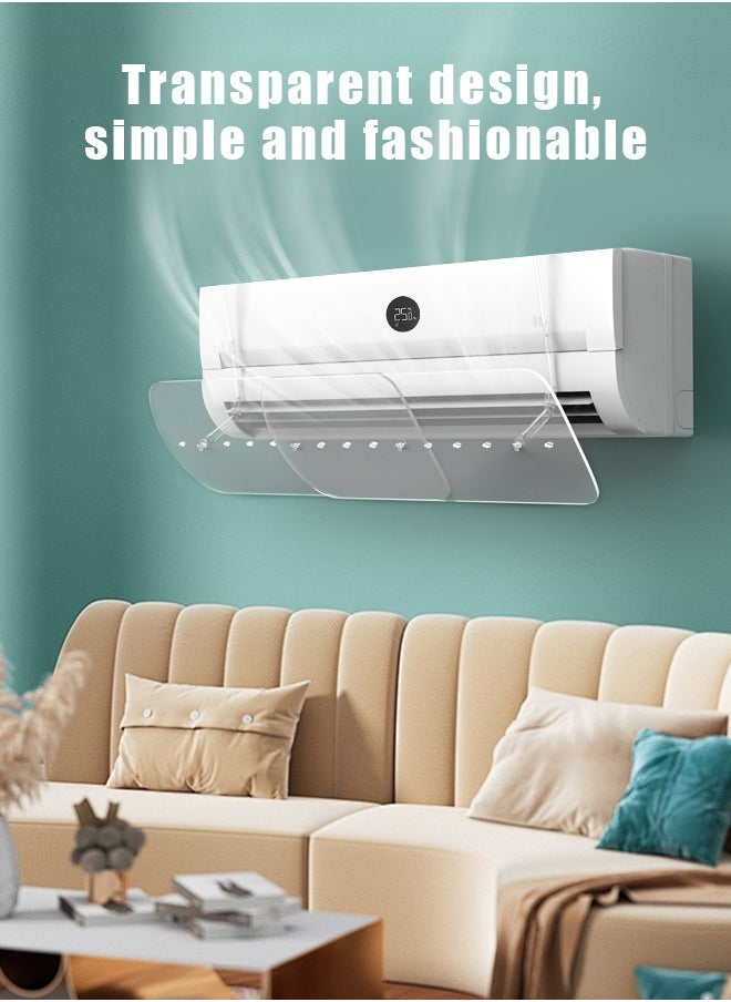 Golivn Split AC air Deflector Air Conditioner Deflector Adjustable Punch-free Anti Direct Blowing Outlet Air Baffle Windshield for Home Split Air Conditioner(transparent)  - Image 3