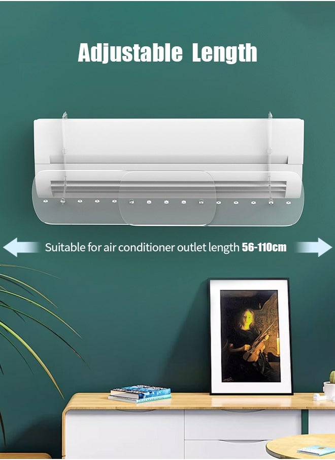 Golivn Split AC air Deflector Air Conditioner Deflector Adjustable Punch-free Anti Direct Blowing Outlet Air Baffle Windshield for Home Split Air Conditioner(transparent)  - Image 4