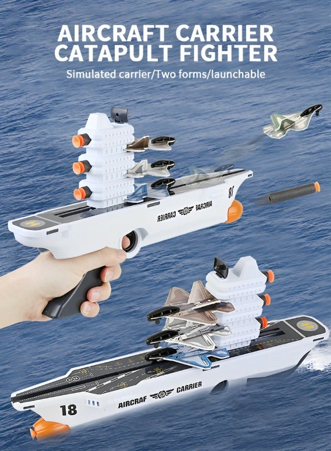 جرويك لعبة الطائرة المنجنيق الطائرة في الهواء الطلق ألعاب الطيران بنقرة واحدة نموذج طائرة طرد، 2 وضع الطيران المنجنيق الطائرة مع 4 طائرات و 8 رصاصات ناعمة خارج اللعبة - Image 2