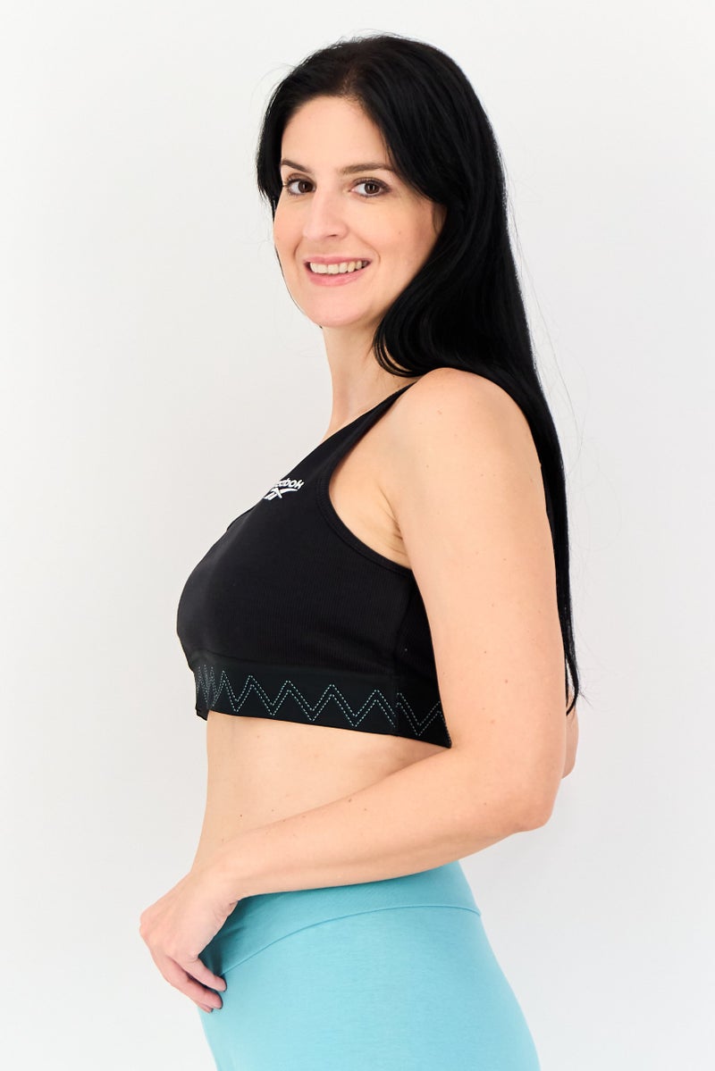 Reebok Women Sportswear Fit Embroidered Logo Training Top, Black - Image 2