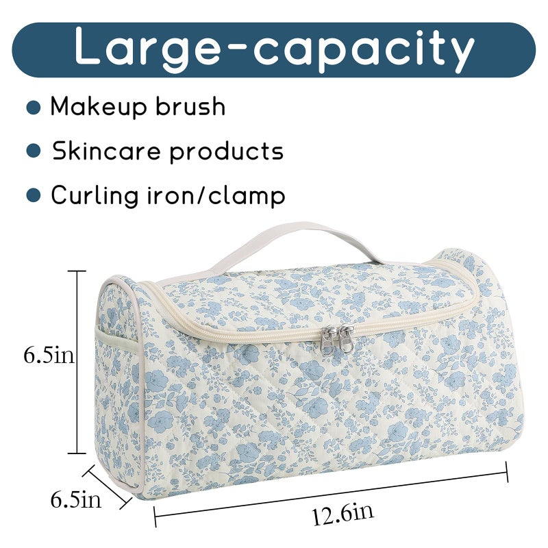 GISMTR Quilted Hair Tools Travel Case, Cotton Portable Storage Bag with Hanging Hook for Hair Curler Accessories, Cute Dustproof Travel Organizer - Image 2