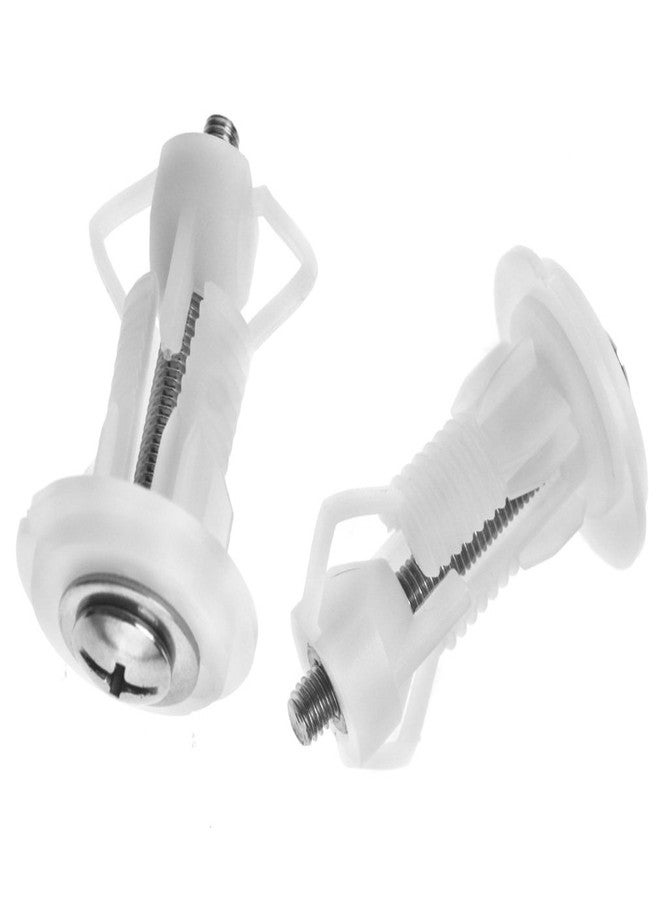 Micro Trader 2pcs Toilet Top Cover Lid Seat Fixings WC Blind Hole Fitting White Screws - Image 4