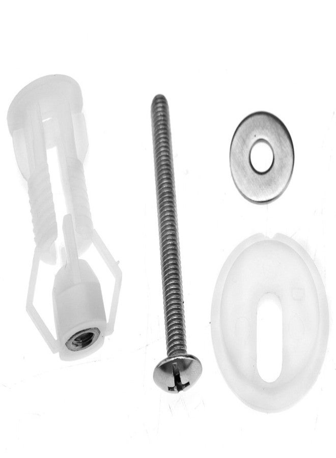 Micro Trader 2pcs Toilet Top Cover Lid Seat Fixings WC Blind Hole Fitting White Screws - Image 2