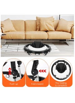 Gogoya Baby Walker with Wheels, Activity Center with Mute Wheels Anti-Rollover, 5-Position Height Adjustable Foldable Baby Walker for Boys and Girls from 6-18 Months with Footrest,Black  - Image 5