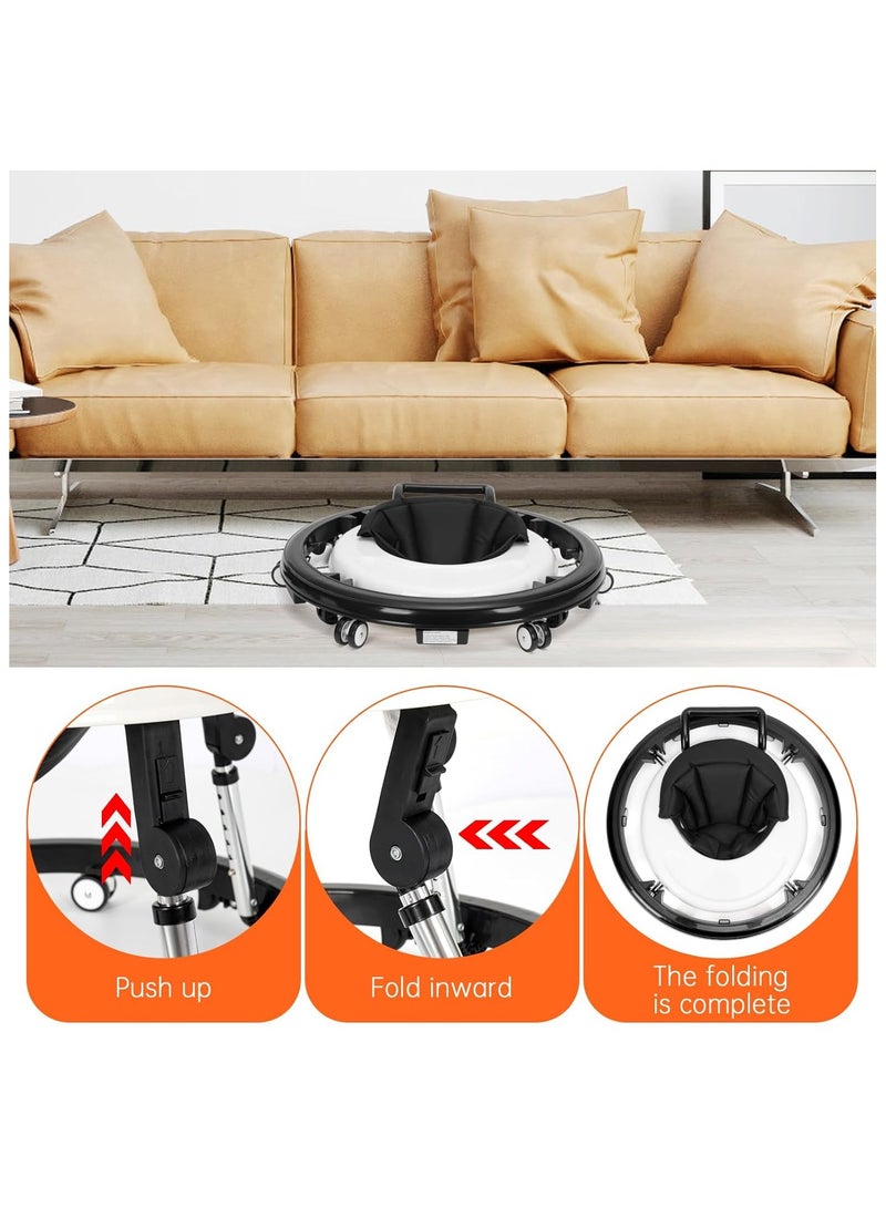 Gogoya Baby Walker with Wheels, Activity Center with Mute Wheels Anti-Rollover, 5-Position Height Adjustable Foldable Baby Walker for Boys and Girls from 6-18 Months with Footrest,Black - Image 5