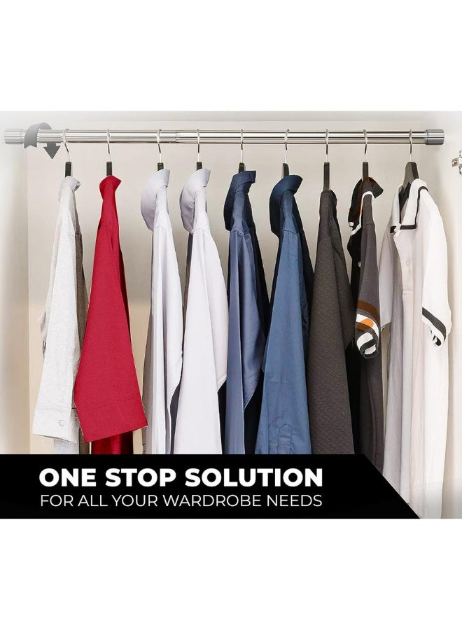 Chase Up Wardrobe Rail and Fittings 30-50 cm – Stainless Steel Extendable Clothes Rail Pole with End Sockets & Screws - Heavy Duty & Rust Resistant for Wardrobe, Shower, Balcony, Windows - Image 3