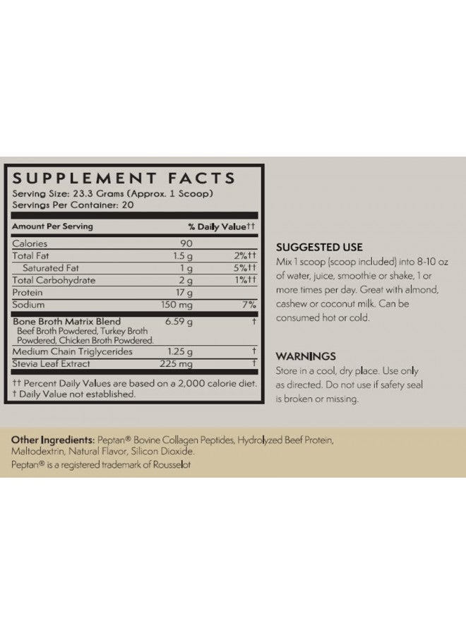 Terra Origin TERRA ORIGIN Collagen Protein Bone Broth Powder, Natural Collagen from Real Whole Food Sources with 17g Protein, for Hair, Skin, Nail and Joint Support, 20 Servings, Vanilla - Image 2