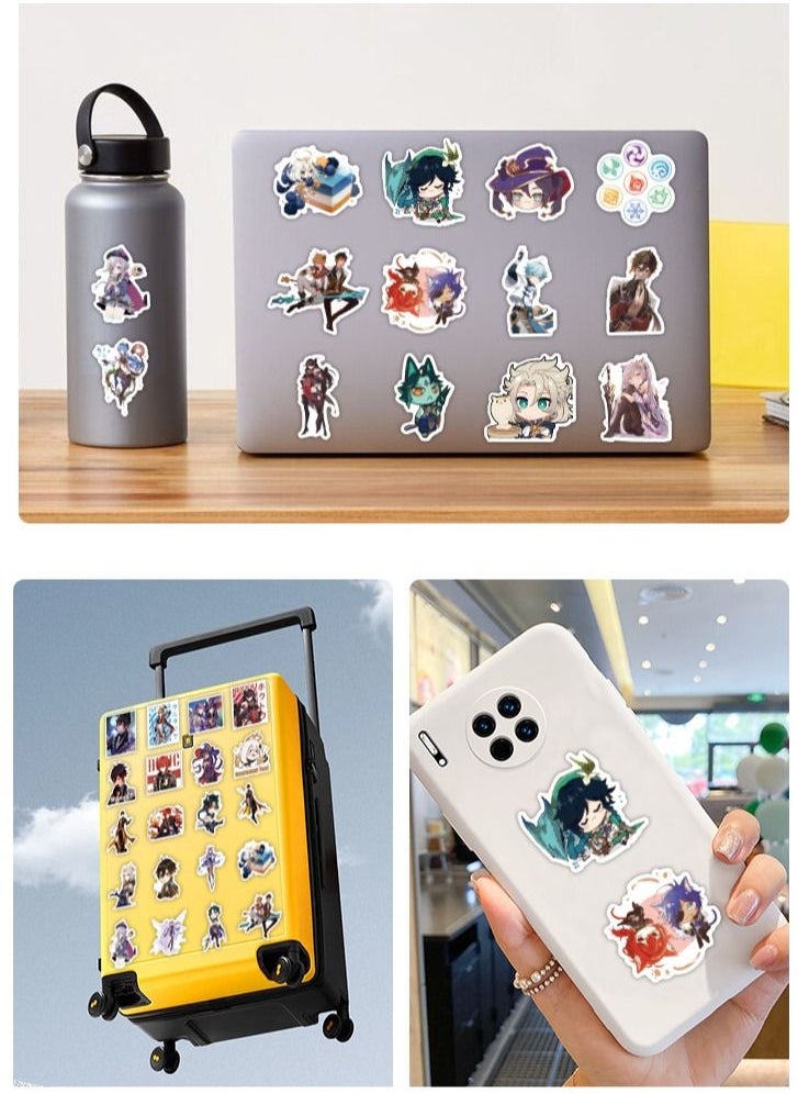 Genshin Impact Stickers[100pcs] Waterproof for Decal,Laptop Hydro Flask Water Bottle Car Cup Computer Guitar Skateboard Luggage Bike Bumper, Kid/Teen Gift(Genshin Impact Stickers)  - Image 3
