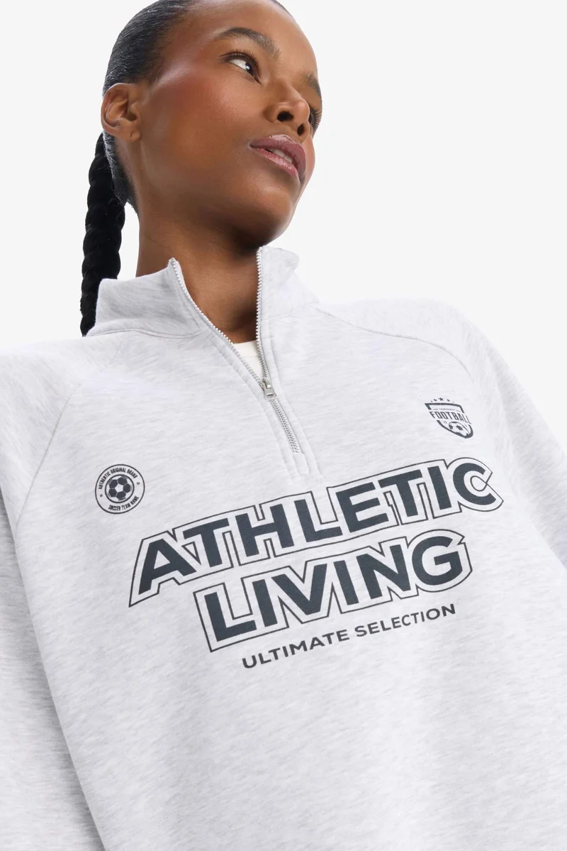 ديفاكتو DeFactoFit Oversize Fit Slogan Printed Sports Sweatshirt