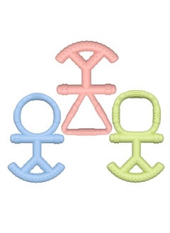 BuddsBuddy 100% Bpa Free Soft Silicone Baby Teether For 3 To 6 Babies (Chillax Multicolor Pack Of 3)  - Image 1