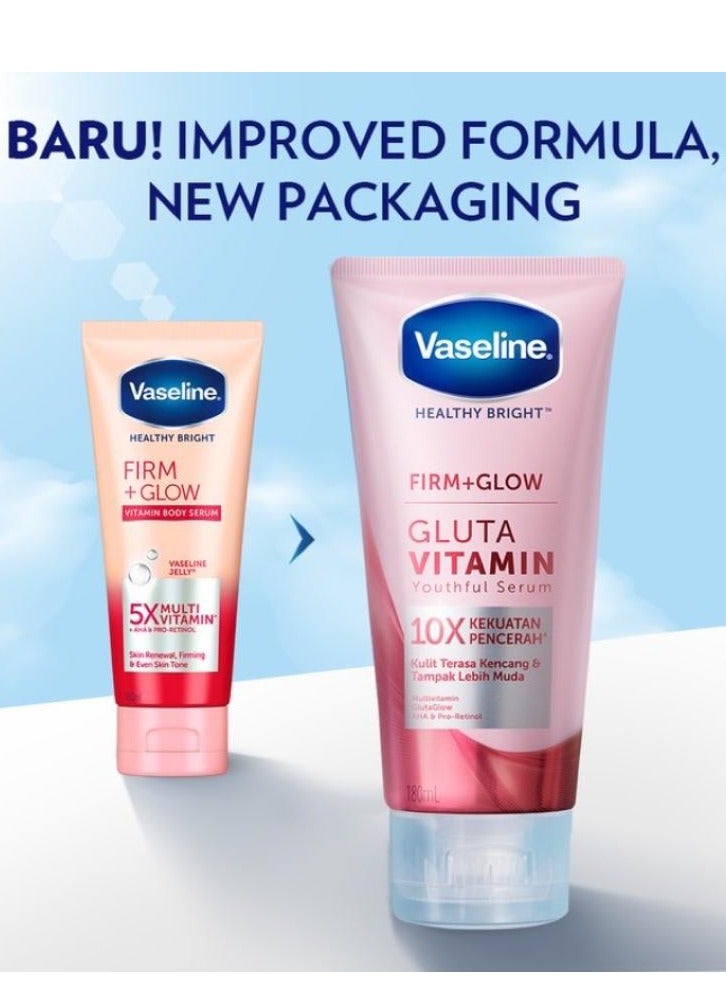 Vaseline Bright Firm +Glow Gluta Vitamin Youthful Body Serum 180ml - Image 2