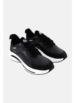 RBX Men Mesh Logo Lace Up Running Shoes, Black  - Image 1