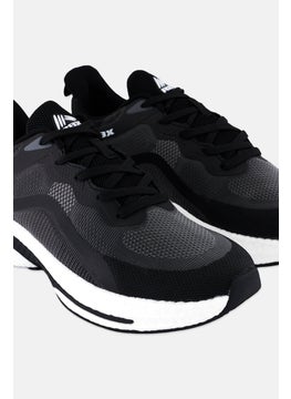 RBX Men Mesh Logo Lace Up Running Shoes, Black  - Image 2