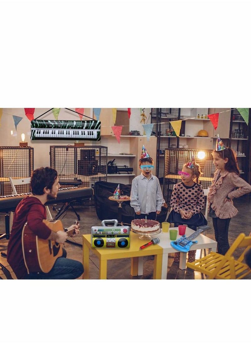 Y&D 14Pcs Inflatable Guitar Party Decorations Favors, Rock Star Balloon Set, Supplies, Birthday Gifts, Props for and Roll Theme 80s  - Image 4