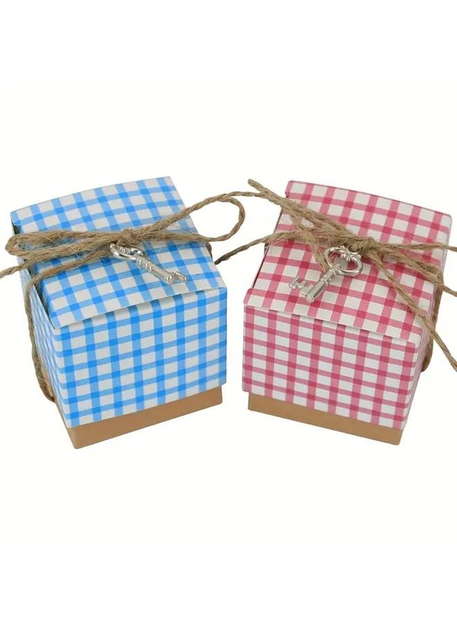 10pcs Blue Square Gift Boxes with Lids for Birthday Wedding Anniversary Events - Image 2