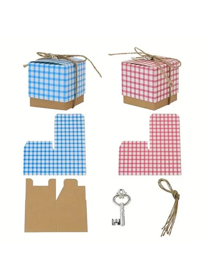 10pcs Blue Square Gift Boxes with Lids for Birthday Wedding Anniversary Events - Image 4