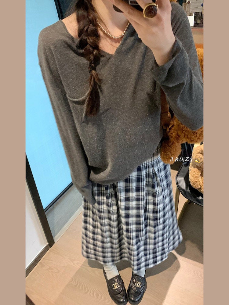 Zheng Chunhua''s High-Quality Tencel Linen Long-Sleeve T-Shirt, Thin Knit Loose-Fitting Versatile Top for Women - Image 1