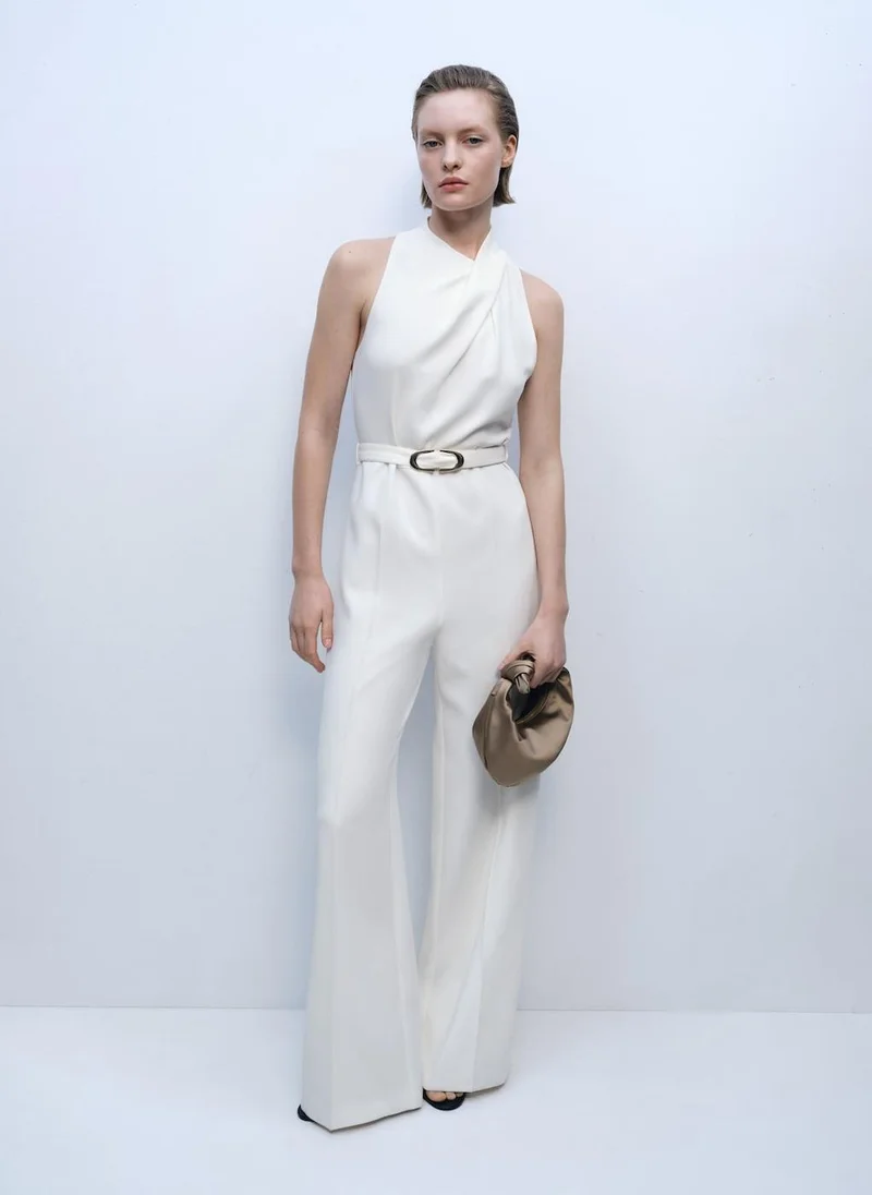 مانجو Belt Long Jumpsuit