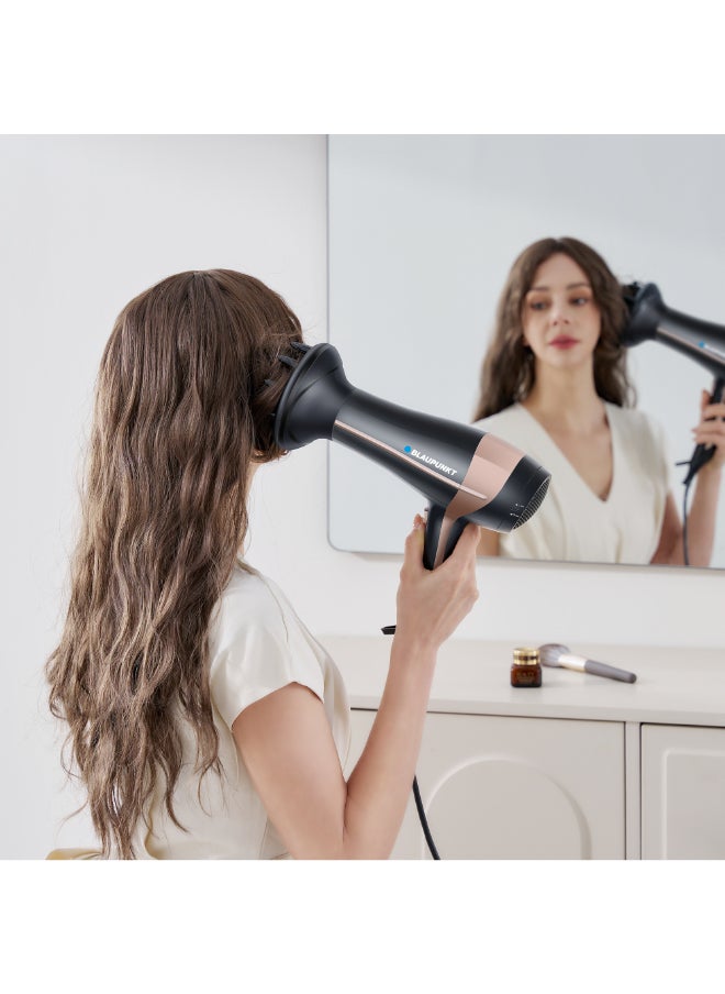 Blaupunkt - Blaupunkt Hair Dryer, 2000W, 3 Temperature And 2 Airflow Settings, Ionic Function, Concentrator, Diffuser, Sdl425Bk - Image 1