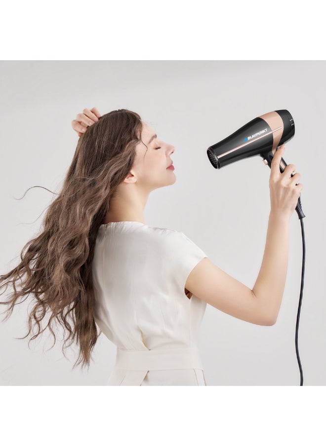 Blaupunkt - Blaupunkt Hair Dryer, 2000W, 3 Temperature And 2 Airflow Settings, Ionic Function, Concentrator, Diffuser, Sdl425Bk - Image 1