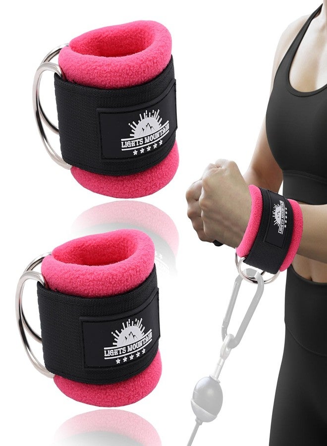Lights Mountain Wrist Cuffs for Cable Machines – Padded & Adjustable Straps for Lateral Raises, Tricep Pushdowns & Strength Training (pink) - Image 1