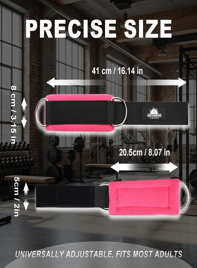 Lights Mountain Wrist Cuffs for Cable Machines – Padded & Adjustable Straps for Lateral Raises, Tricep Pushdowns & Strength Training (pink) - Image 2