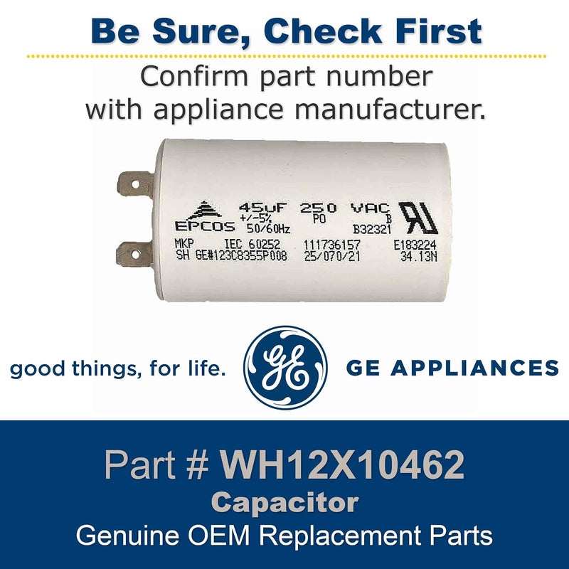 GE WH12X10462 nuine OEM Capacitor for Washing Machines - Image 2