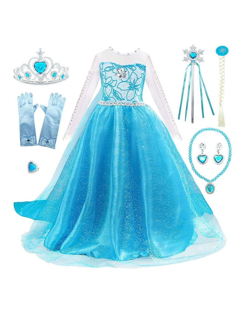 MIXDE Costume for Girls Princess Dress Up Costume Cosplay Fancy Party with Accessories - Image 1