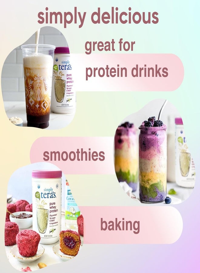simply tera's Pure Whey Protein Powder - Grass Fed Vanilla Whey Protein Powder, Clean, Made Without Artificial Sweeteners, Non-GMO, Kosher, rBGH-Free, Soy-Free - 24 Oz - Image 5