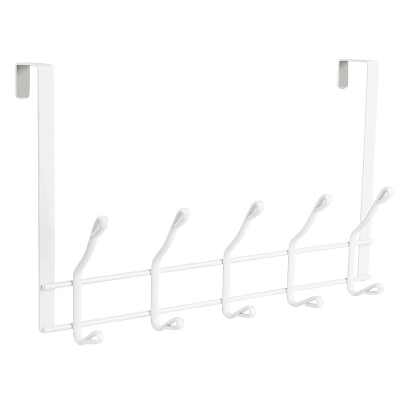 Better Houseware Over the Door Hooks  White Coated Steel 2Tier Rack with 10 Durable Hooks  AntiRust  Scratch Resistant  Fits Most Standard Doors for Towels Clothing Storage Home  Bathroom