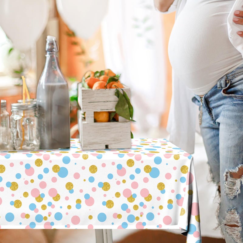 Dydamud Gender Reveal Decorations Disposable Tablecloth, 3Pcs Gender Reveal Table Cloths Baby Shower Table Cover for Boy or Girl Gender Reveal Party Decorations Supplies - Image 5