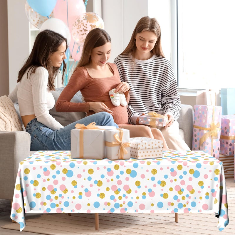 Dydamud Gender Reveal Decorations Disposable Tablecloth, 3Pcs Gender Reveal Table Cloths Baby Shower Table Cover for Boy or Girl Gender Reveal Party Decorations Supplies - Image 3