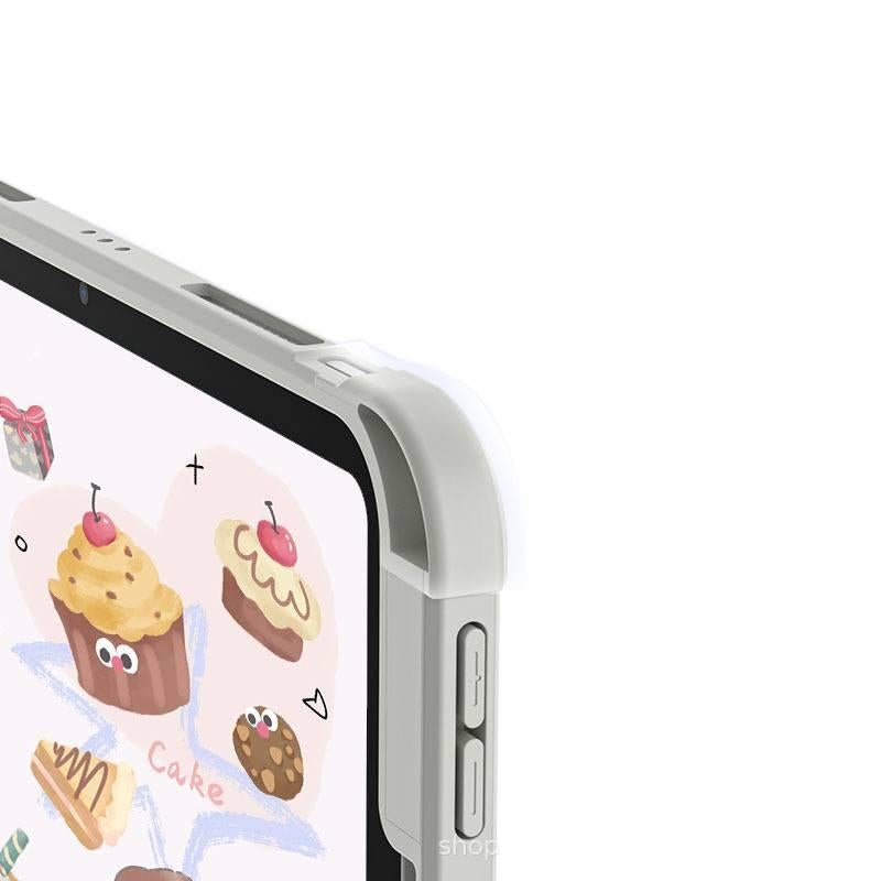DGG Grey Transparent Clear Back iPad Case for Multiple iPad Models with Pencil Holder - Image 4