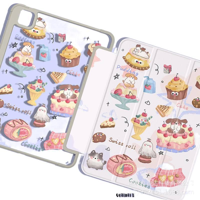DGG Grey Transparent Clear Back iPad Case for Multiple iPad Models with Pencil Holder - Image 3