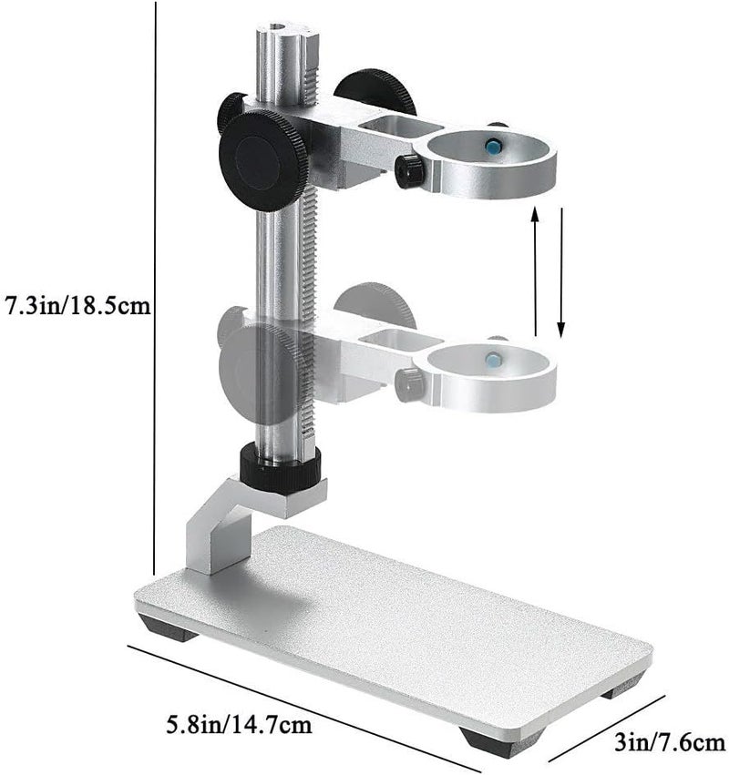 Jiusion Aluminum Alloy Universal Adjustable Professional Base Stand Holder Desktop Support Bracket for Max 1.4" in Diameter USB Digital Microscope Endoscope Magnifier - Image 1