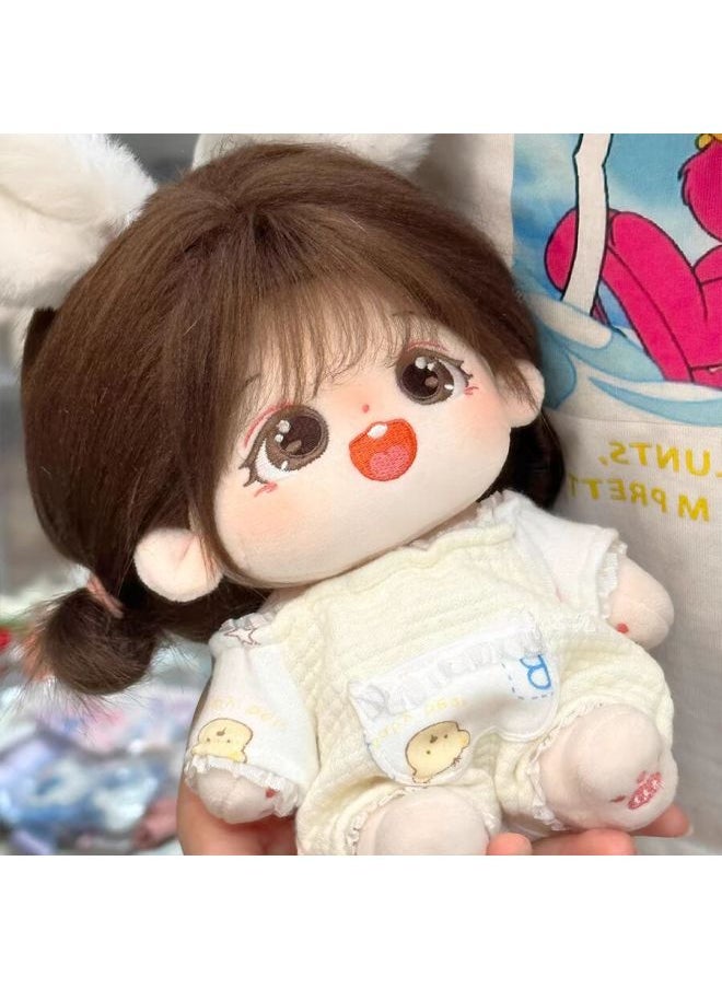 Cotton Doll Chestnut Grain 20CM Non-Attribute Girl Doll Skeleton Super Cute Dress-up Doll Gift For Children And Friends-Specification:Boneless (comes With Grooming Tools + 2 Random Skirts + Blush + Hair Care Solution)-Color:Tiantian (naked Baby) Sends Birth Certificate  - Image 2
