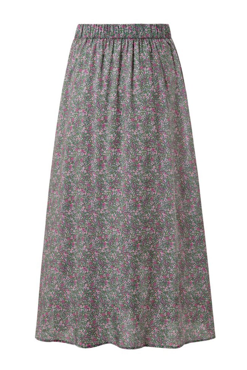 Tchibo Women Floral Print Casual Midi Skirt, Green - Image 3