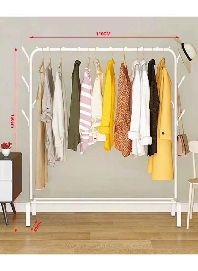 رف تجفيف من الأرض إلى السقف شماعات للطي عنبر داخلي غرفة نوم المنزلية رف ملابس ، أبيض 110 س 40 س 150 سنتيمتر - Image 4