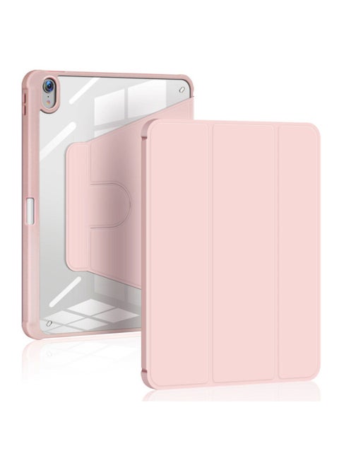 Applicable Ipad10 Generation Rotating Protective Sleeve Multi-gear Adjustment 10.2/10.9/miniTPU Pen Slot 360 Leather Case-Color:Pink (rotate)-Applicable Model:2025/2024（M2）air11