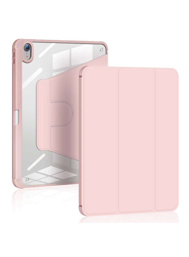 Applicable Ipad10 Generation Rotating Protective Sleeve Multi-gear Adjustment 10.2/10.9/miniTPU Pen Slot 360 Leather Case-Color:Pink (rotate)-Applicable Model:2025/2024（M2）air11
