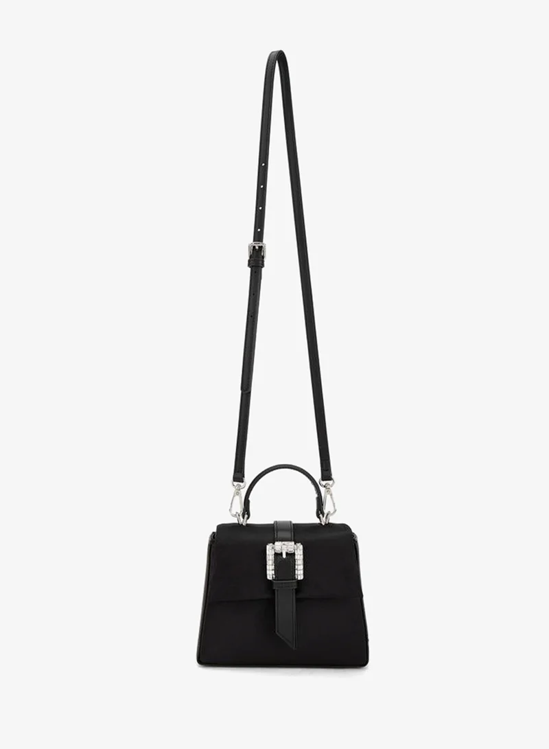 Celeste BLACK Solid Crossbody Bag With Detachable Strap for Women | Best Price UAE