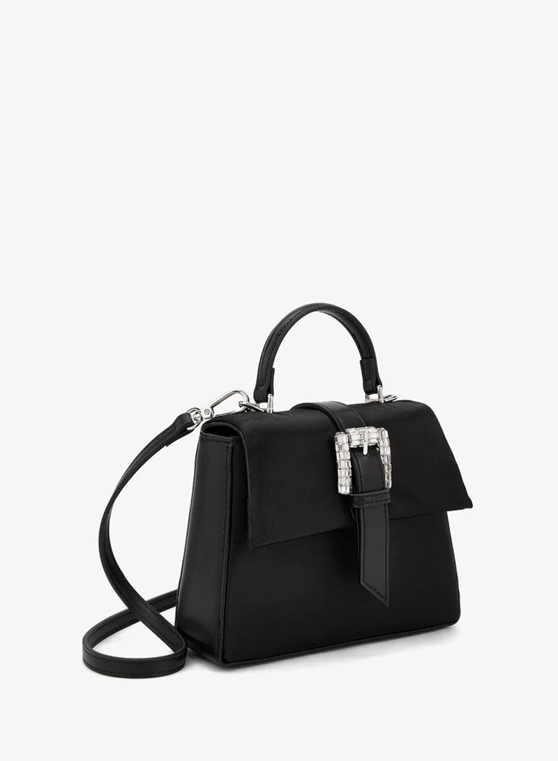 Celeste BLACK Solid Crossbody Bag With Detachable Strap for Women | Best Price UAE