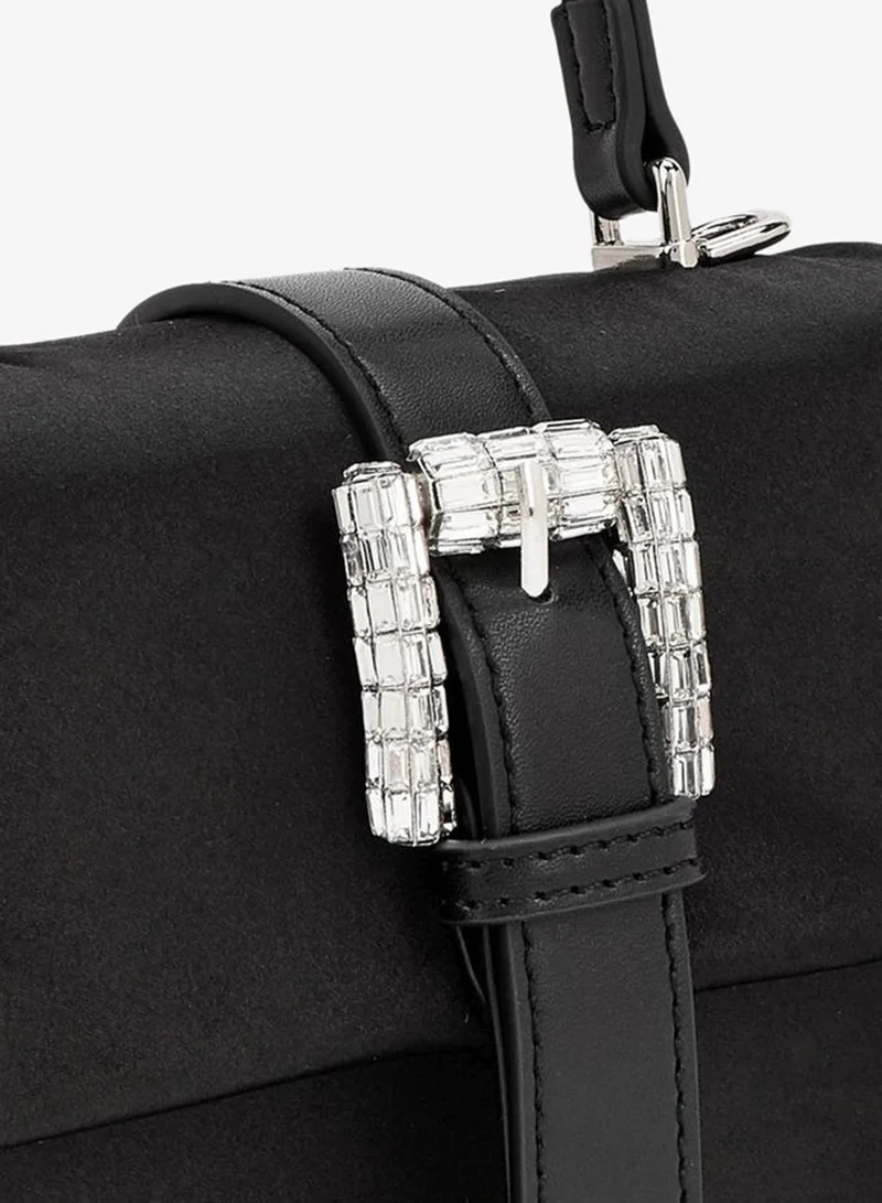 Celeste BLACK Solid Crossbody Bag With Detachable Strap for Women | Best Price UAE