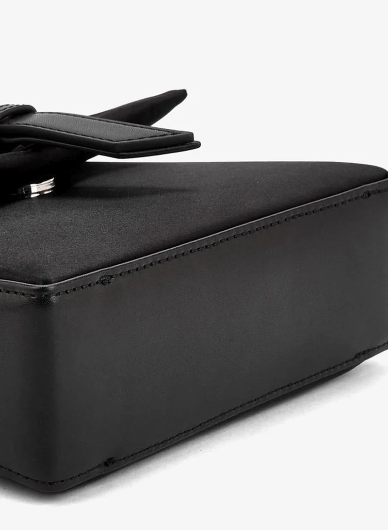 Celeste BLACK Solid Crossbody Bag With Detachable Strap for Women | Best Price UAE