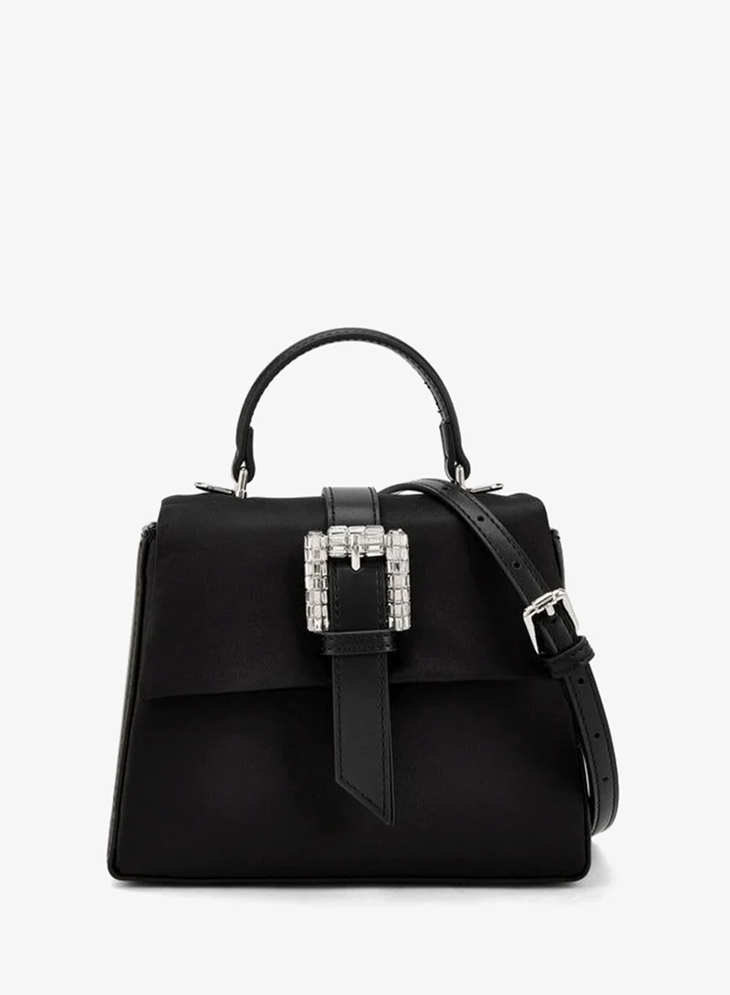 Solid Crossbody Bag With Detachable Strap