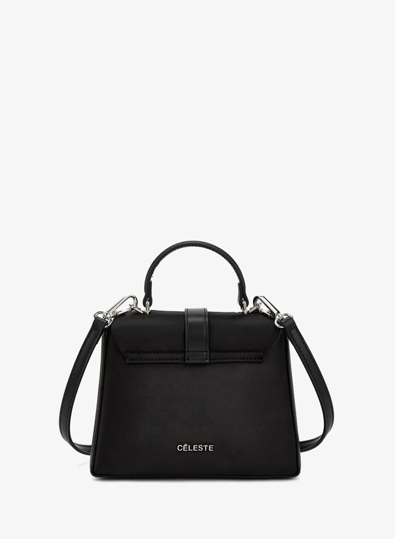 Celeste BLACK Solid Crossbody Bag With Detachable Strap for Women | Best Price UAE