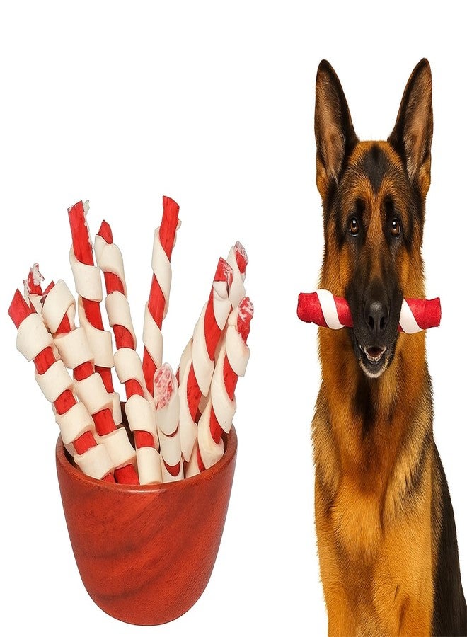 Pups&Pets عصي مضغ حلزونية من جلد البقر الخام للكلاب من Pups&Pets | 500 غرام بنكهة الدجاج + 500 غرام بنكهة لحم الضأن | عصي ملتوية بنكهتي الدجاج ولحم الضأن للجراء والكلاب - عبوة 1 كجم - Image 4